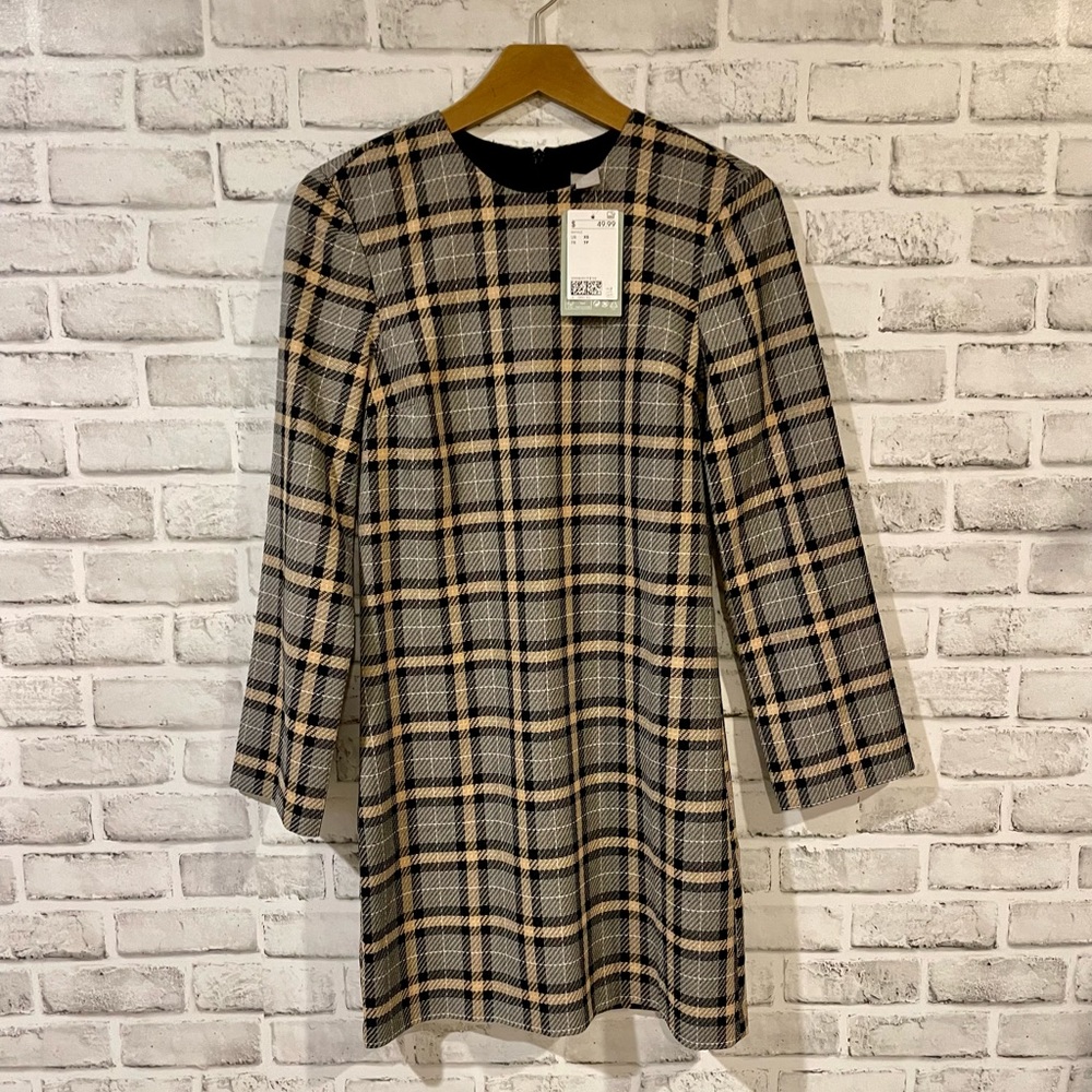 NWT H&M Plaid Shift Dress
